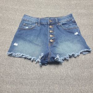 RE WASH Brand Super High Rise Wedge Vintage Reunion Denim Shorts Size 3